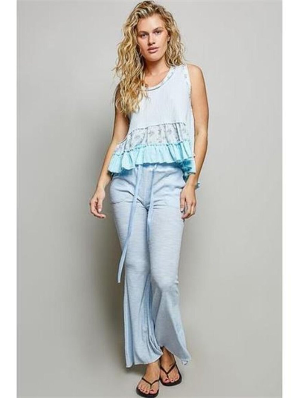 POL Drawstring Textured Ribbed Knit Pants - Picture 4 of 7